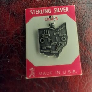 Vintage 60's Cloisonne Ohio Sterling Silver Ohio Charm